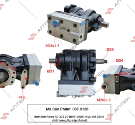 Bơm hơi Howo A7 375 VG1099130001 trục phi 29/31 – Antek