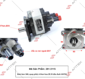 Bơm ben 580/6 then hoa (R) lỗ dầu đuôi – Antek